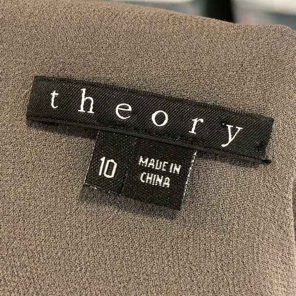 Theory Grey Silk mini shift dress - Picture 7 of 8